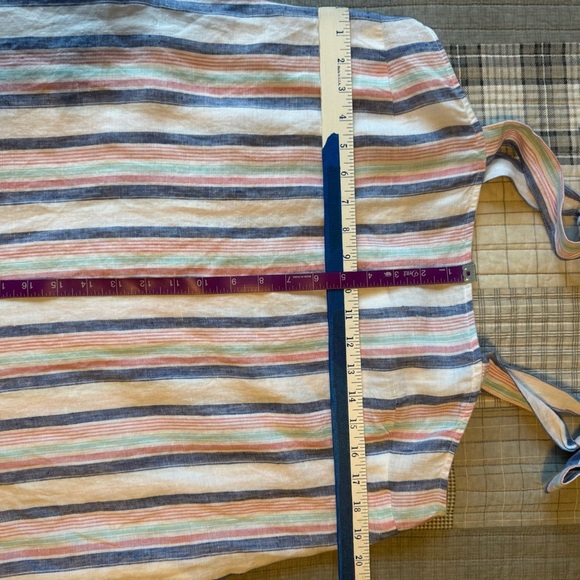 Crown & Ivy Linen Multicolor Striped Dress NWT Size M - Picture 9 of 9